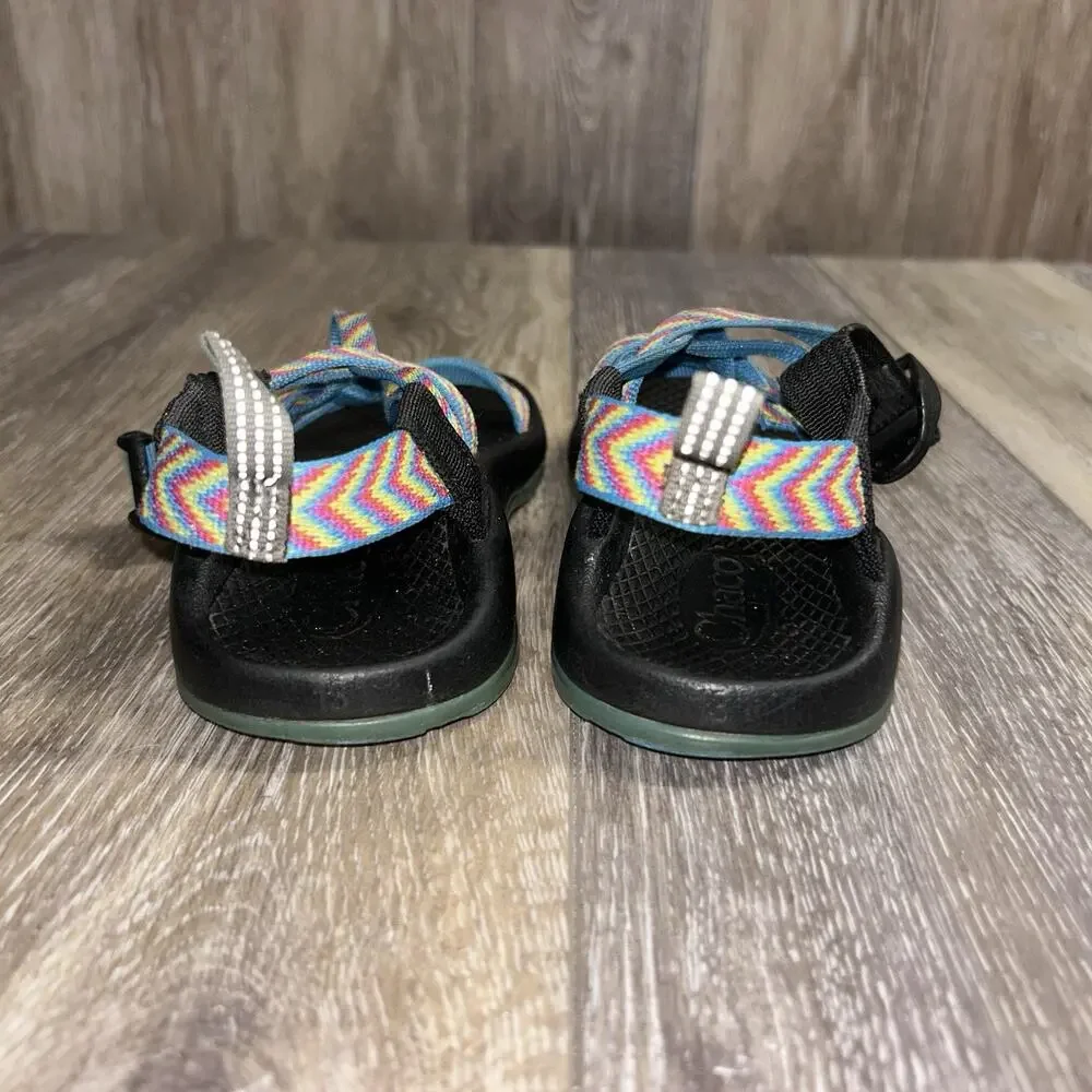 Chaco Multicolor Blue Aztec Strap Hiking Outdoor Sandals Youth US Size 13